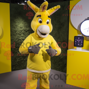 Gul æsel maskot kostume...