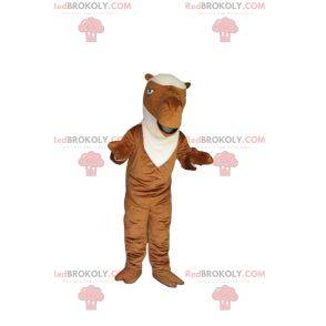 Braunes Kamelmaskottchen mit weißer Mähne