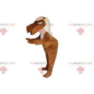 Mascota de camello marrón con una melena blanca