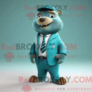 Teal Marmot-mascottekostuum...