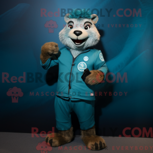 Teal Marmot-mascottekostuum...