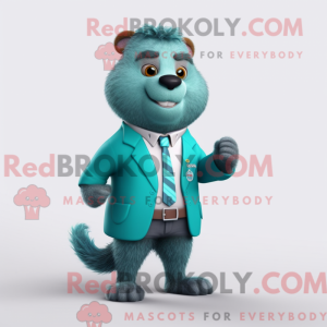 Teal Marmot Maskottchen...