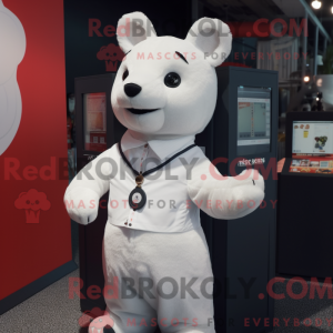 White Ermine mascot costume...