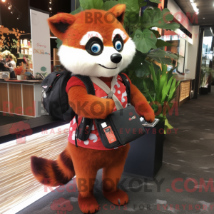 Olive Red Panda mascot...