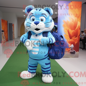 Máscara de tigre azul com...