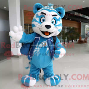 Máscara de tigre azul com...