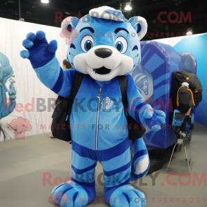 Máscara de tigre azul com...