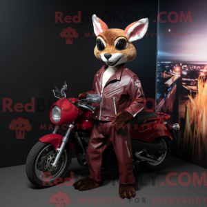 Maroon Kangaroo mascot...