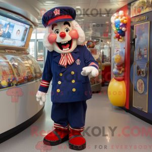 Navy Clown mascot costume...