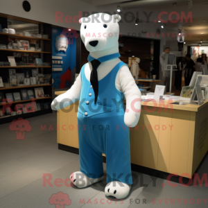 Blå Hermelin maskot kostume...