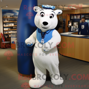 Blue Ermine mascot costume...