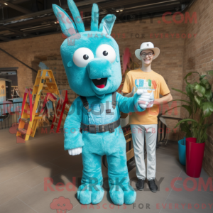 Turquoise Llama mascot...