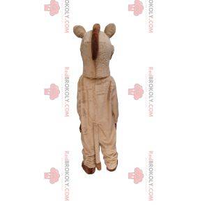 Beige hestemaskot med brun manke