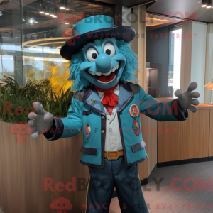 Teal Clown Maskottchen...