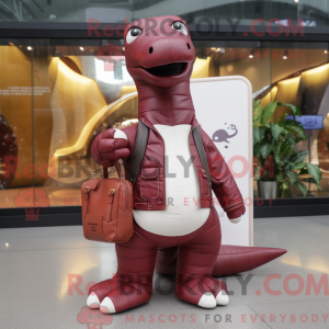 Maroon Diplodocus maskot...