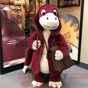 Maroon Diplodocus maskot...