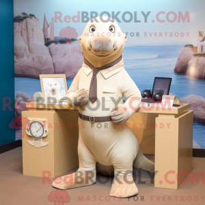 Máscara de foca bege figura...