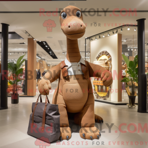 Brun Diplodocus maskot...