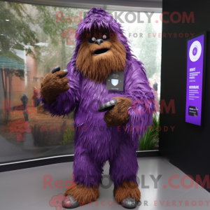 Purple Sasquatch mascot...
