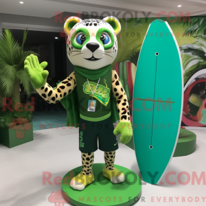 Limegrøn Jaguar maskot...