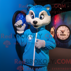 Blue Weasel maskot kostume...