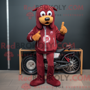 Maroon Hot Dog maskot...