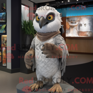 Grå Falcon maskot kostume...