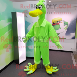 Lime Green Swan maskotka...