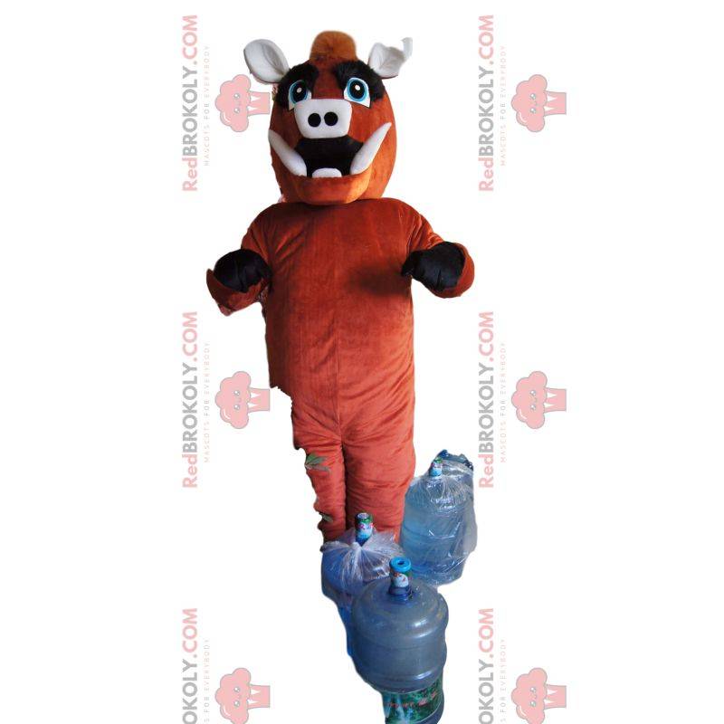 Mascotte di cinghiale marrone molto felice Mascotte di cinghiale marrone molto felice