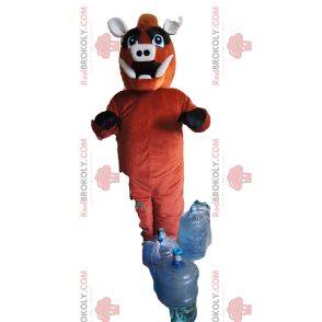 Erg blij bruin zwijn mascotte