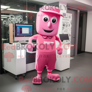 Pink Computer mascot...