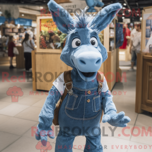 Blue Donkey maskot kostume...