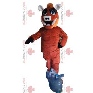 Sehr fröhliches braunes Ebermaskottchen