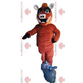 Erg blij bruin zwijn mascotte