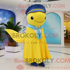 Yellow Blue Whale maskot...