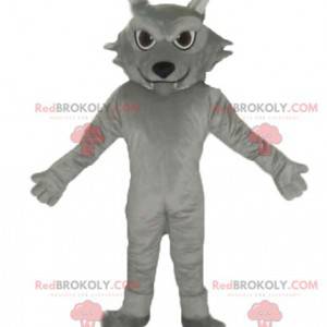 Mascotte gatto grigio gigante e carino - Redbrokoly.com