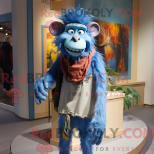 Blå bavian maskot kostyme...