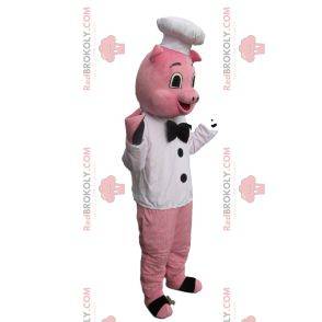 Mascota de cerdo vestida de chef