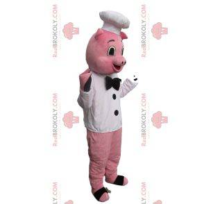 Pig mascot dressed as a chef