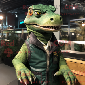 Green Allosaurus mascot...