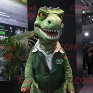 Grøn Allosaurus maskot...