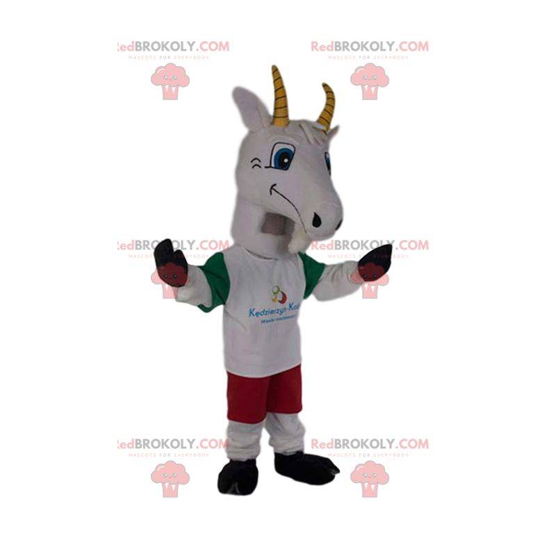 Mascote de cabra em roupas esportivas