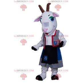 Goat mascot in Austrian outfit