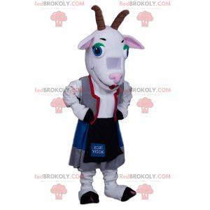 Goat mascot in Austrian outfit
