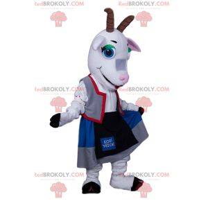 Goat mascot in Austrian outfit