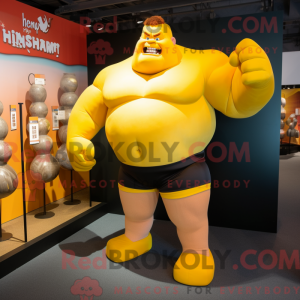 Gul Strongman maskot...