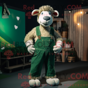 Green Sheep mascot costume...