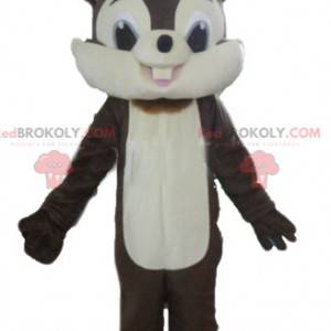Mjuk och hårig brun och vit ekorre maskot - Redbrokoly.com