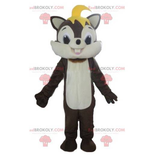 Blød og behåret brun og hvid egern maskot - Redbrokoly.com