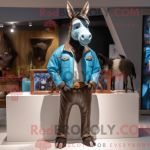 Costume mascotte d Âne Cyan...